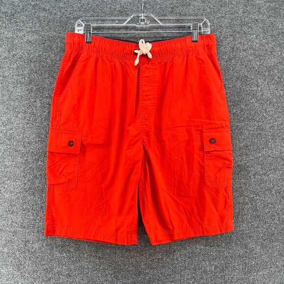 Lands End Board Shorts Boys Youth XL Orange Swim Trunks Pockets - Picture 2 of 9